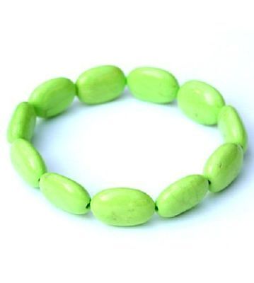 Stretch to fit green turquoise nugget bracelet. BRL340012