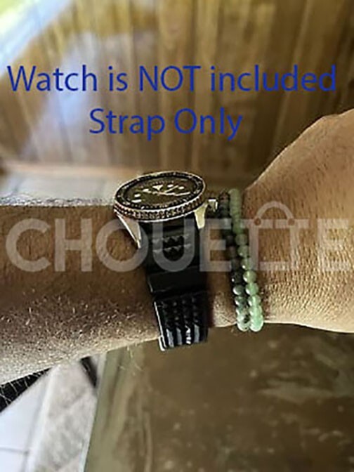 Seiko MM300 DE39AZ 20mm Black Rubber Strap Marine Master SBDX001 SBDX003 w/ PINS