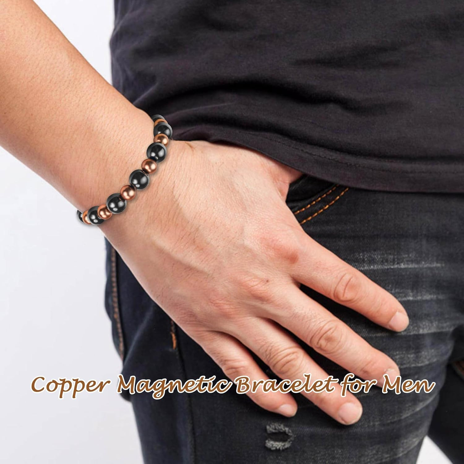 Copper Bracelet for Men Magnetic Bracelets, 99.9% Pure Copper Jewelry with 3800