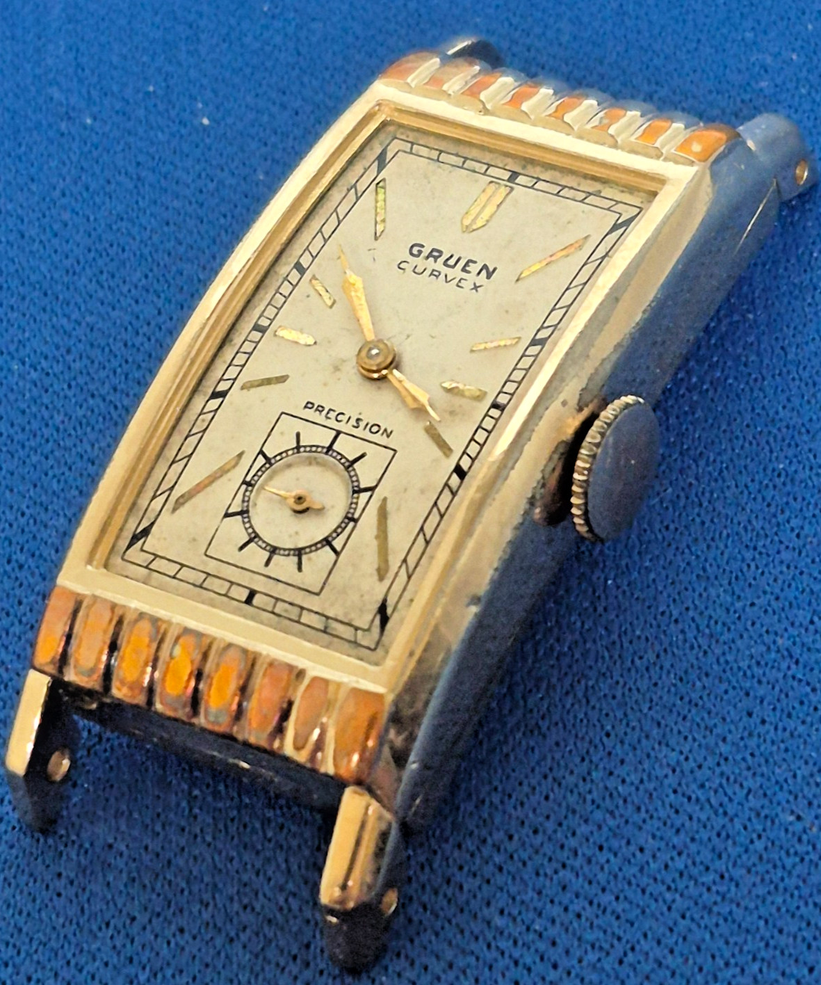 Extremely Rare Fancy Gruen Curvex Gold Filled Vintage Watch Unrestored Condition