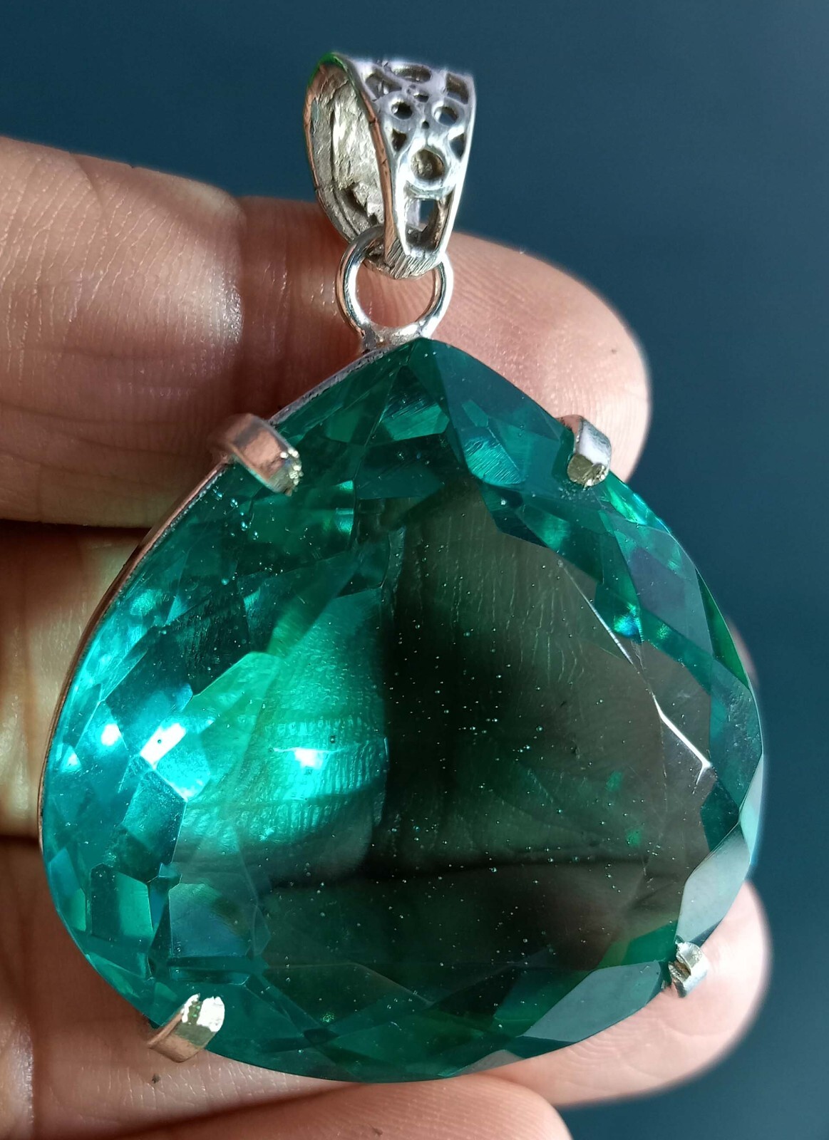 Pear Cut 134.05 Ct Green Topaz Pendant Natural Gemstone EGL Certified PD022