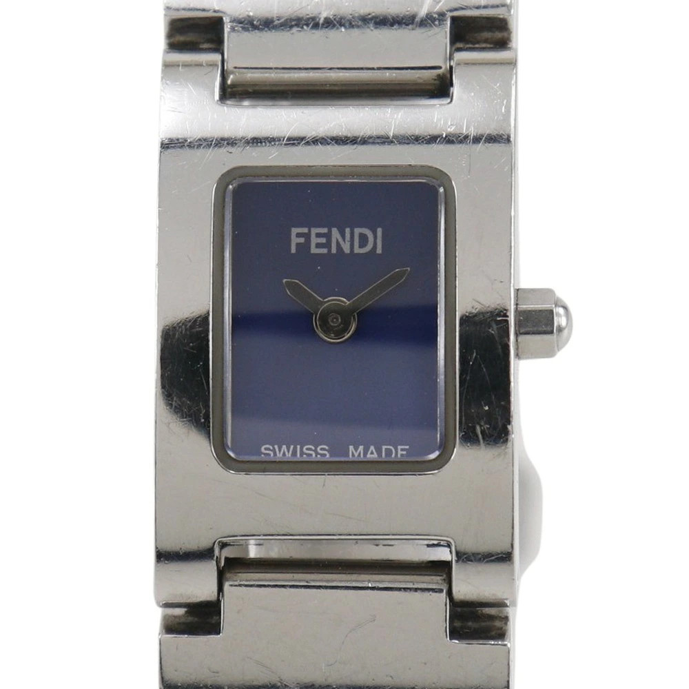 FENDI Orologi wristwatch 3150L Stainless Steel Silver Quartz Analog Blue Dial Ol