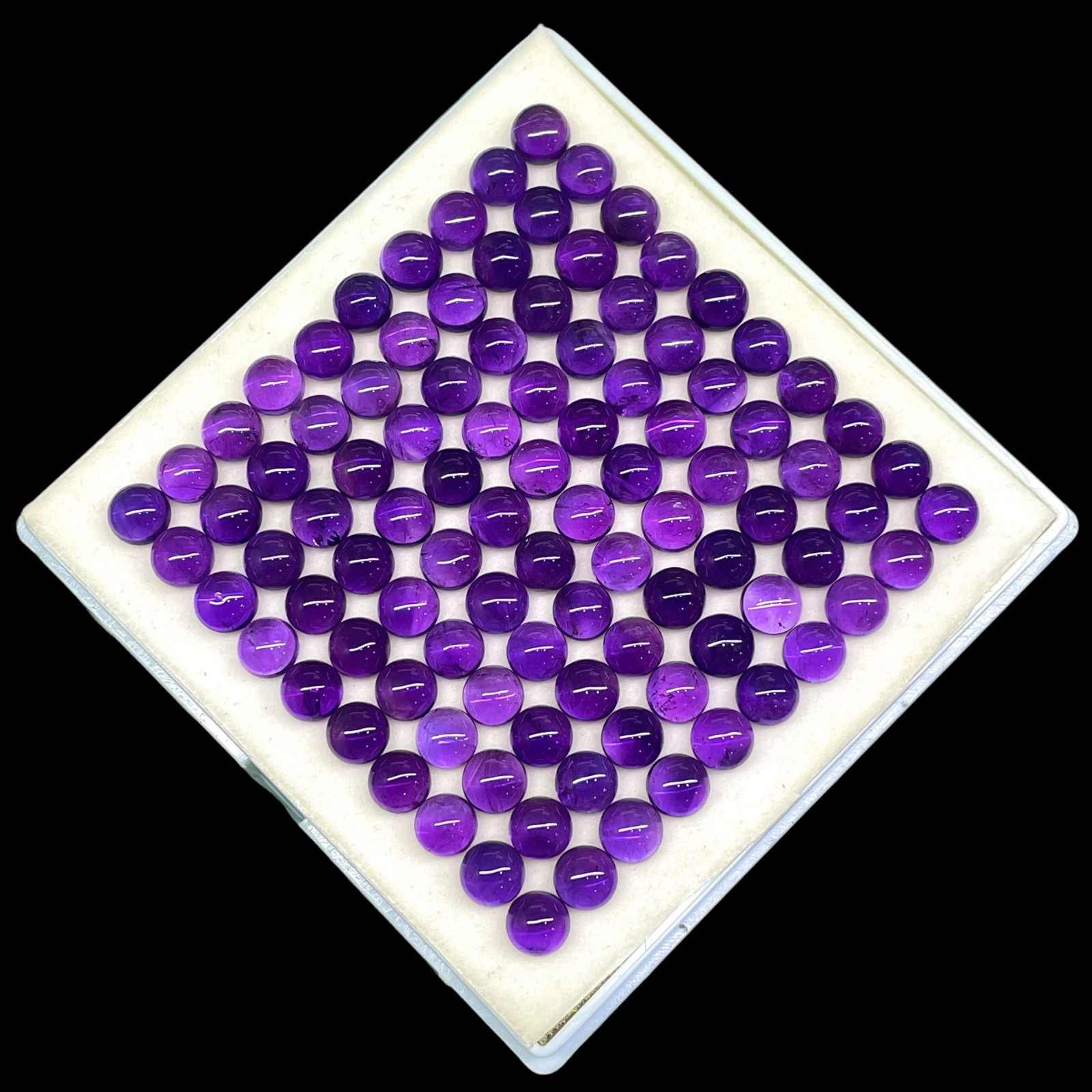 80 Pcs Natural Amethyst 7mm Round Cabochon Rich Purple Loose Gemstones Lot