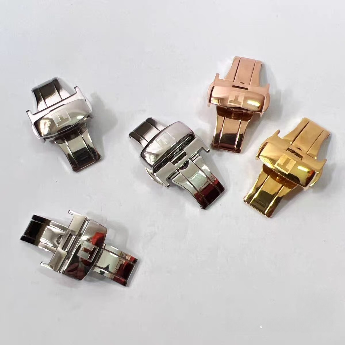 316L Steel Butterfly Deployment Clasp fits Tissot T035 Watch Band 18 20 22mm