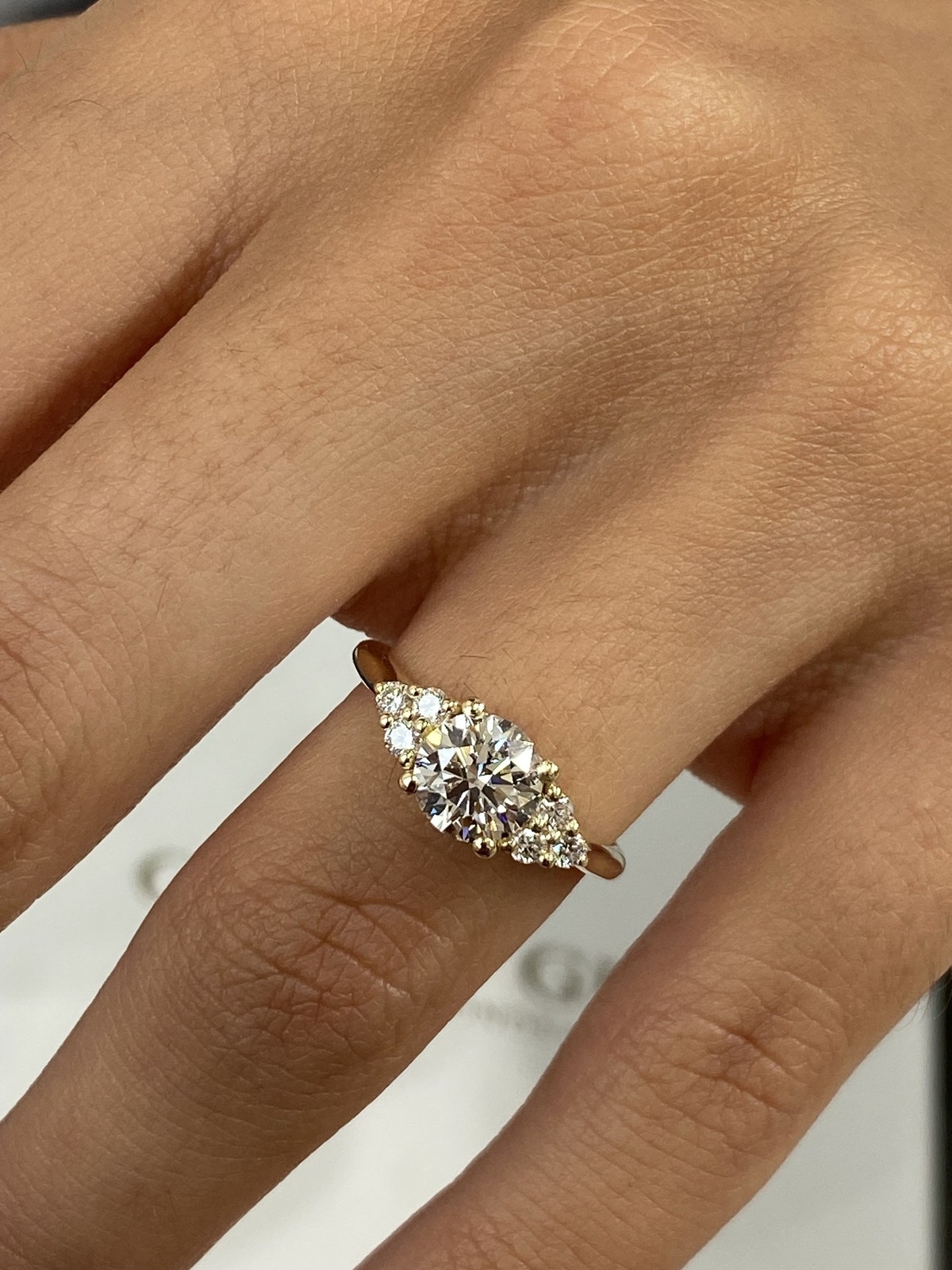 Proposal Ring Yellow Gold 1.2ct IGI Certified E/VVS2 Round Lab Created Diamond