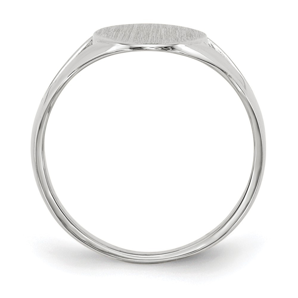 14k White Gold 17.0×9.0mm Closed Back Signet Ring for Women Size 6