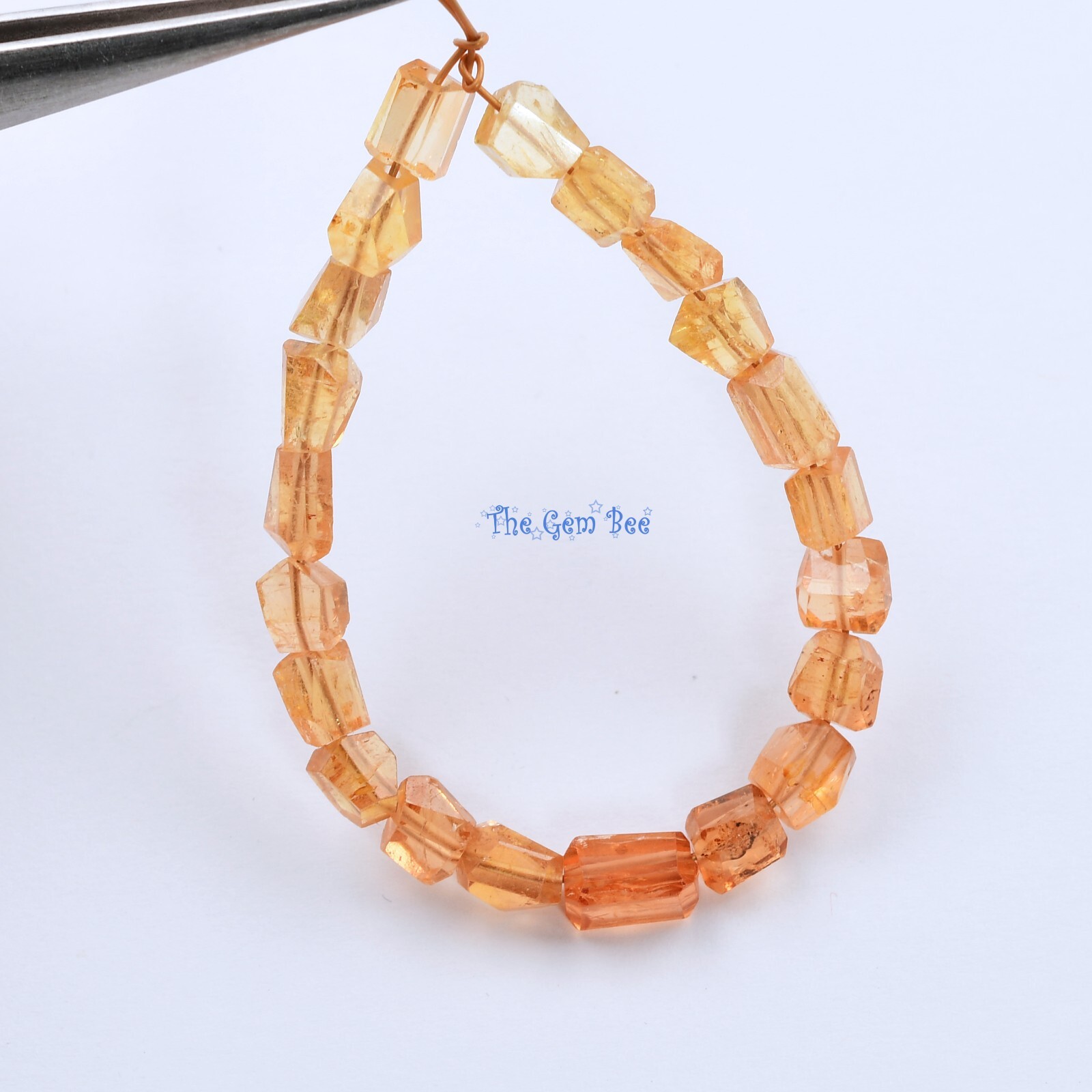 Finest Natural Imperial Topaz Faceted Freeform Nuggets Beads 4.8 inch Strand