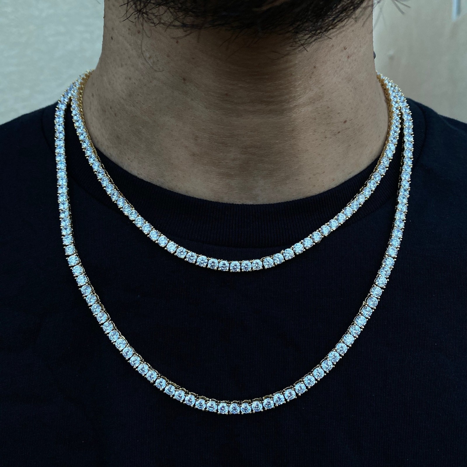 31 Carat Round Genuine Men Lab Grown Diamond Tennis Necklace 14k 20” Inches