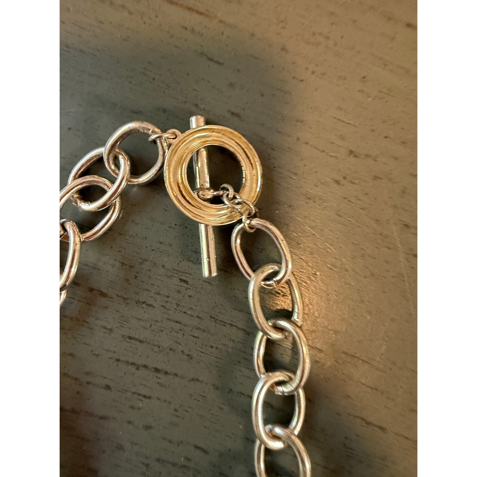 vintage Silver Tone Tortoiseshell Resin Link Necklace Hoop Earrings Jewelry Set