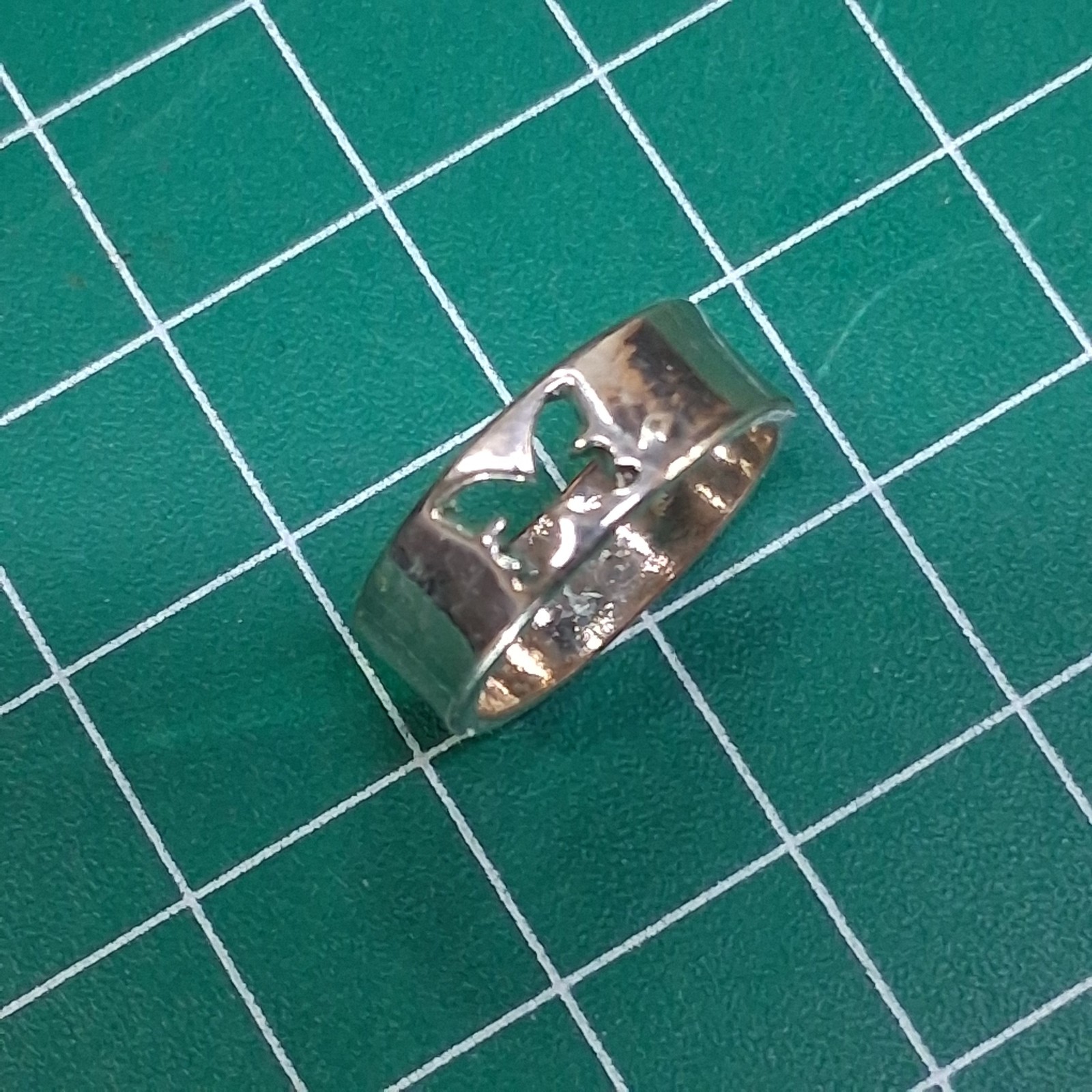 Vintage Polished Stainless Steel Laser Cut Butterfly Design Size 7.5 Band Ring