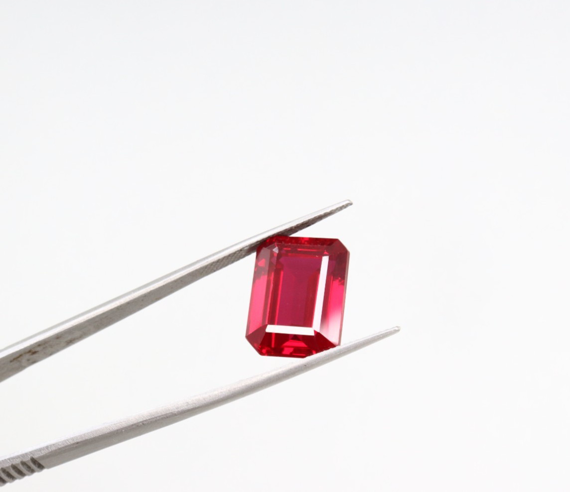 Premium Blood Pink Sapphire 12Ct Emerald Cut Loose Gemstone | Collector Jewel