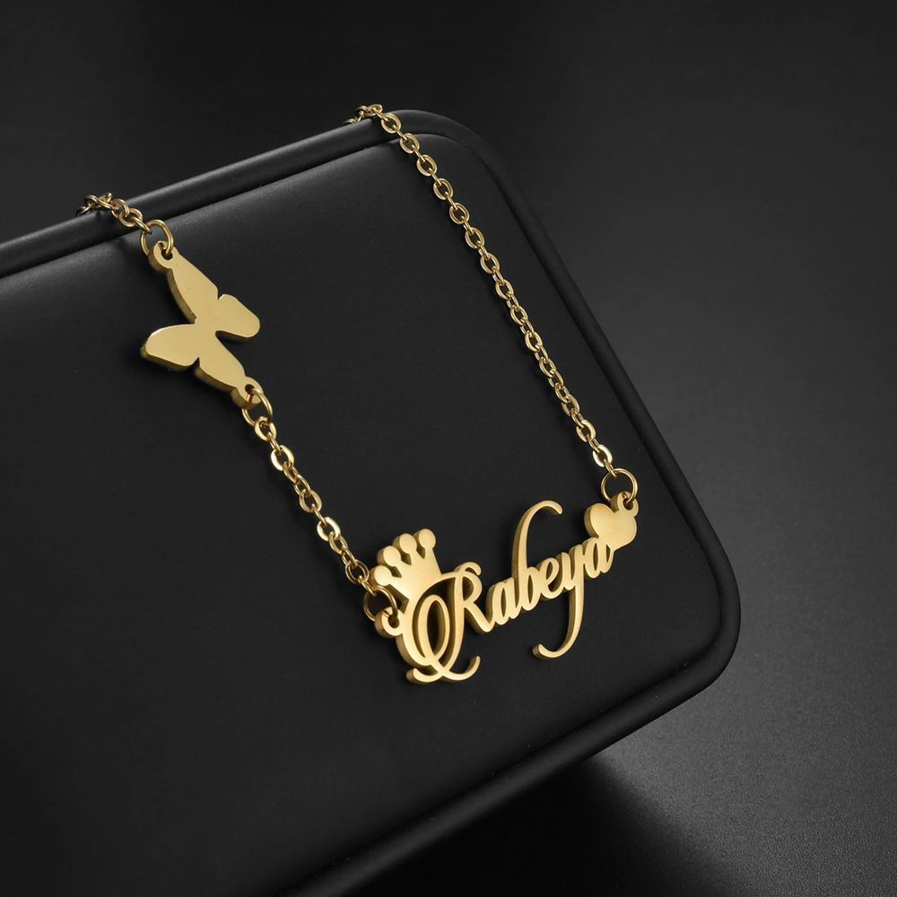 Custom Name Necklace Personalized Stainless Steel Letter Pendant Chain Nameplate
