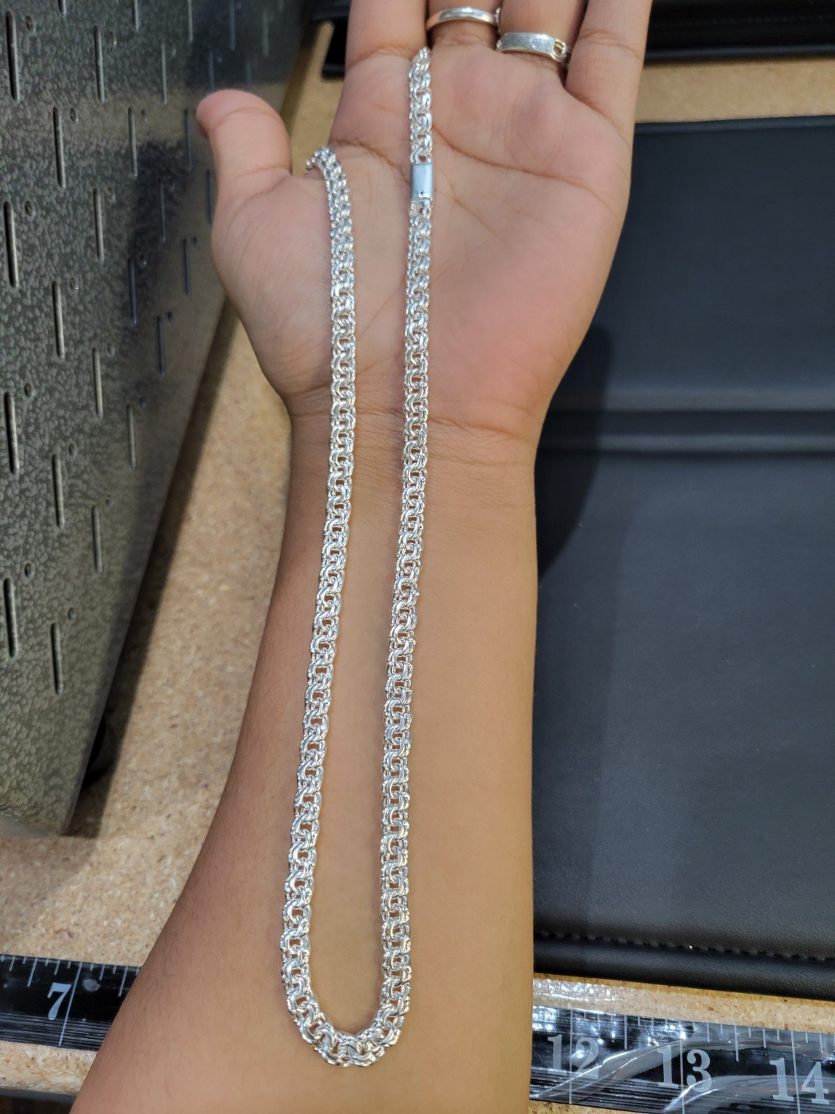 925 sterling silver Chino Link 22″ 5mm Chain Simple Lock 29.6g Solid Cadena