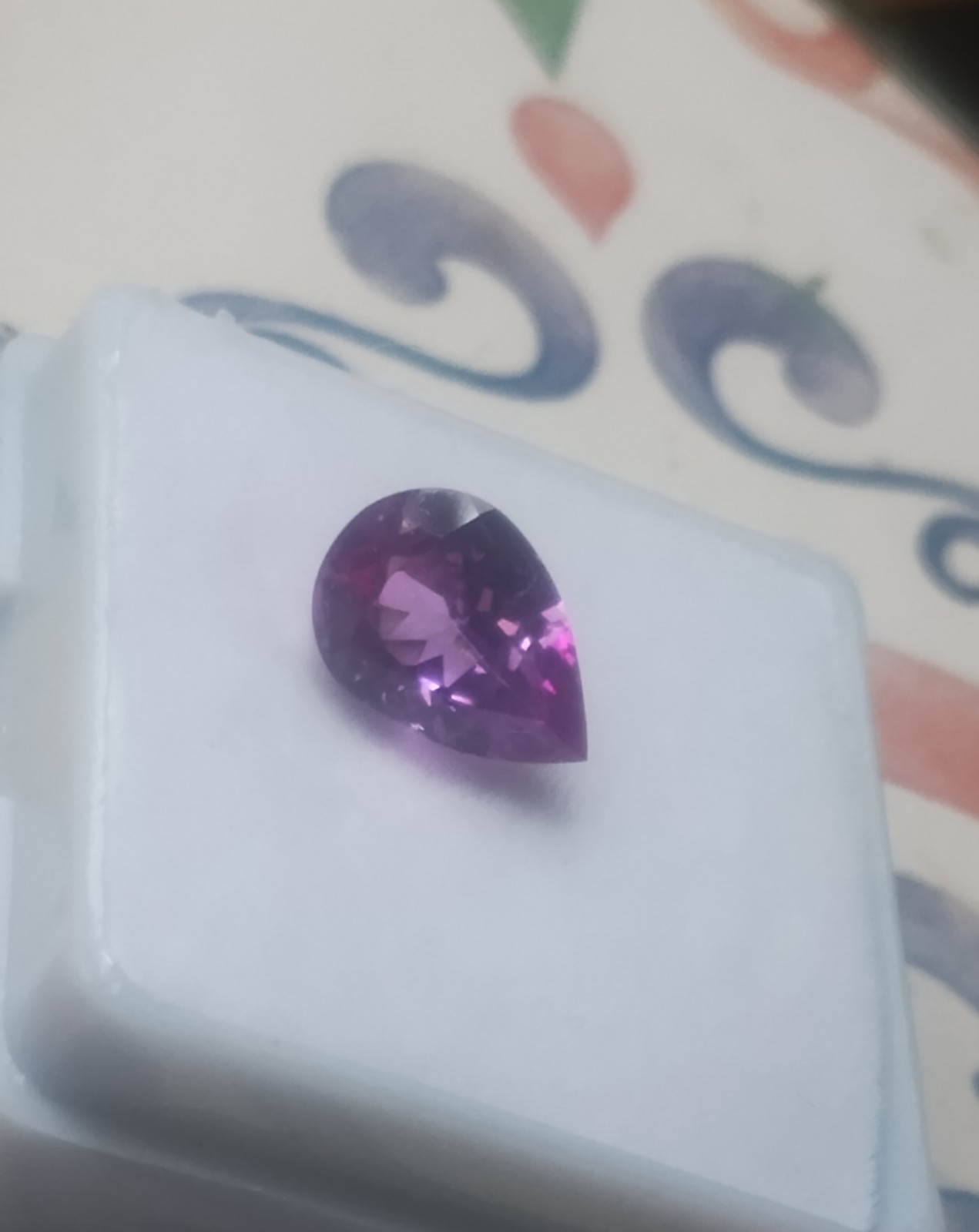 2.35 Ct Boysenberry Sapphire Pear Cut AGSL Certified Loose 9.3×6.3×5.1mm