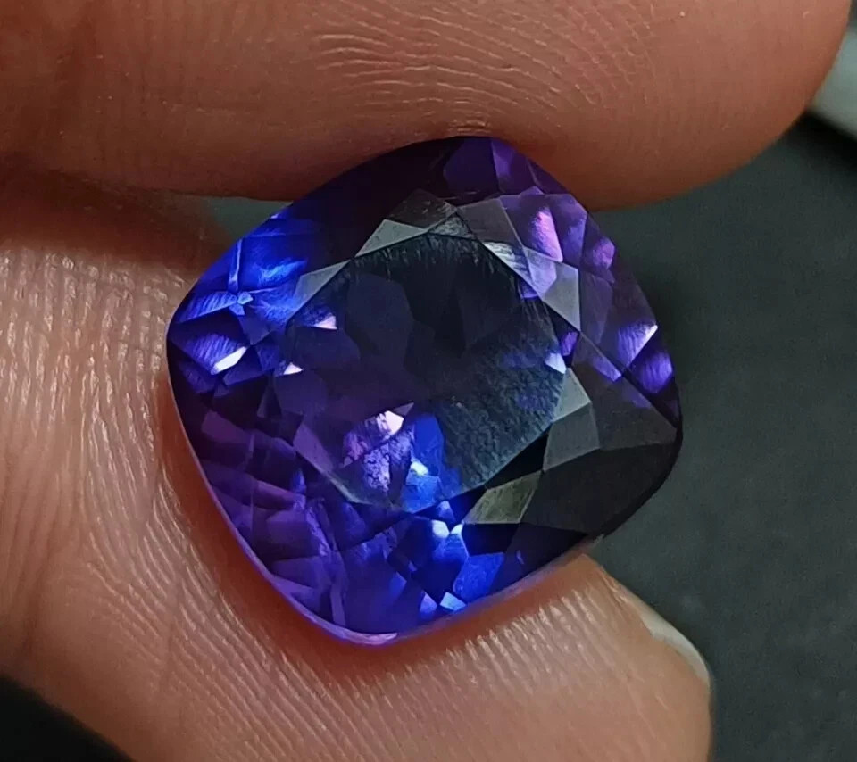 NATURAL Ceylon Bi-Color Boysenberry Sapphire Cushion Cut LOOSE GEMSTONE 10.00 Ct