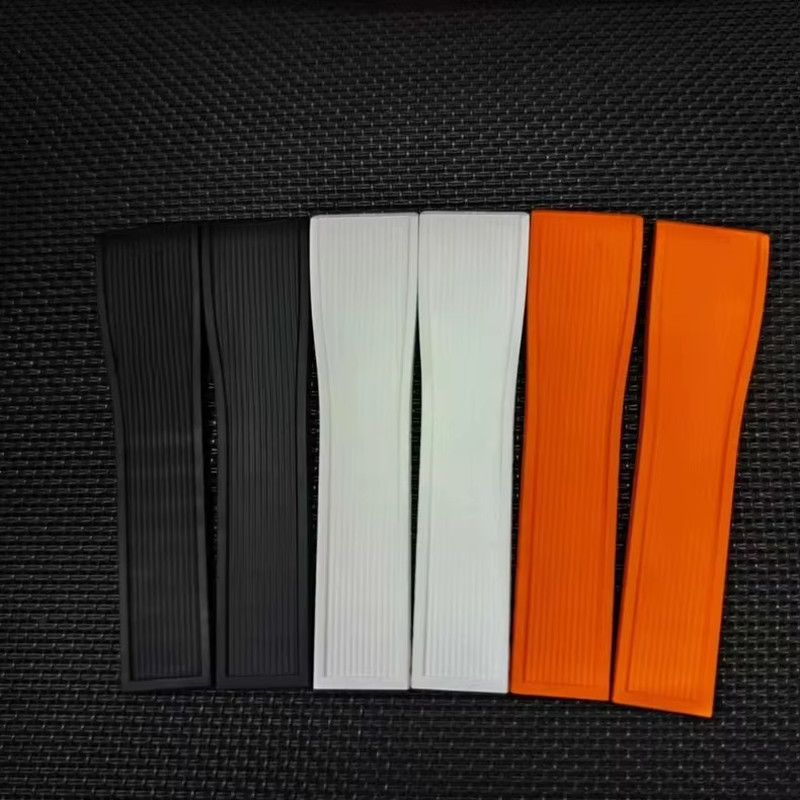 Black Orange Fluorine Rubber Strap Fits Omega Seamaster 1200M 224