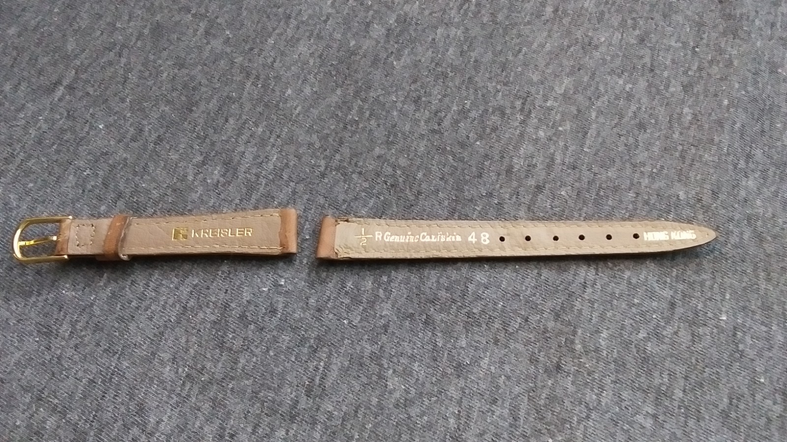 Old Stock Genuine Calf Skin Watch Band Gold Tone Buckle 1/2” 12.7 mm Brand New