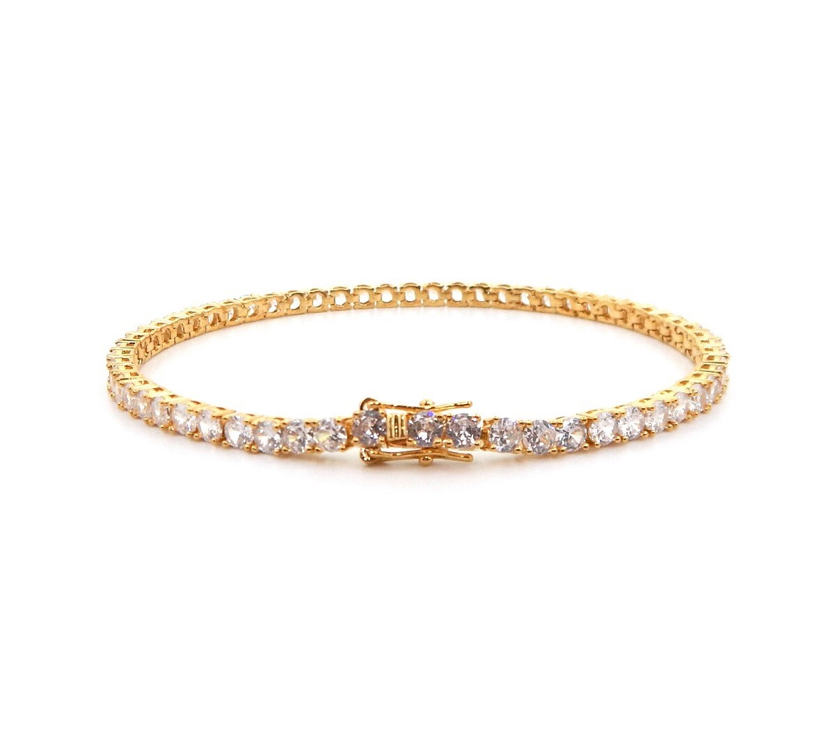 3mm 12″ Tennis Chain Anklet Cubic Zirconia Ankle Bracelet 14k Gold Plated