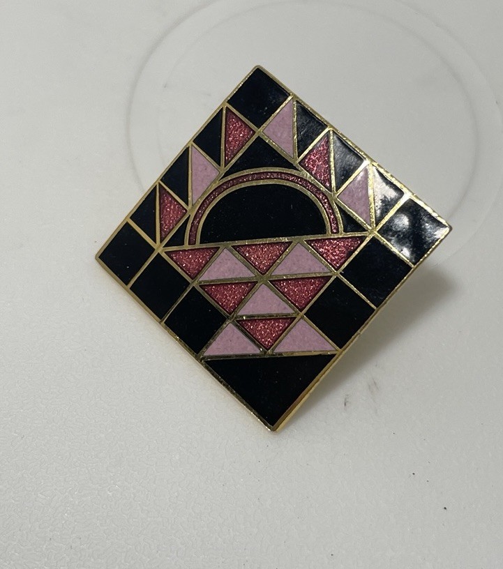 Rare Vintage B Nardozzi 1986 Enamel Pin Geometric Art Deco State College PA