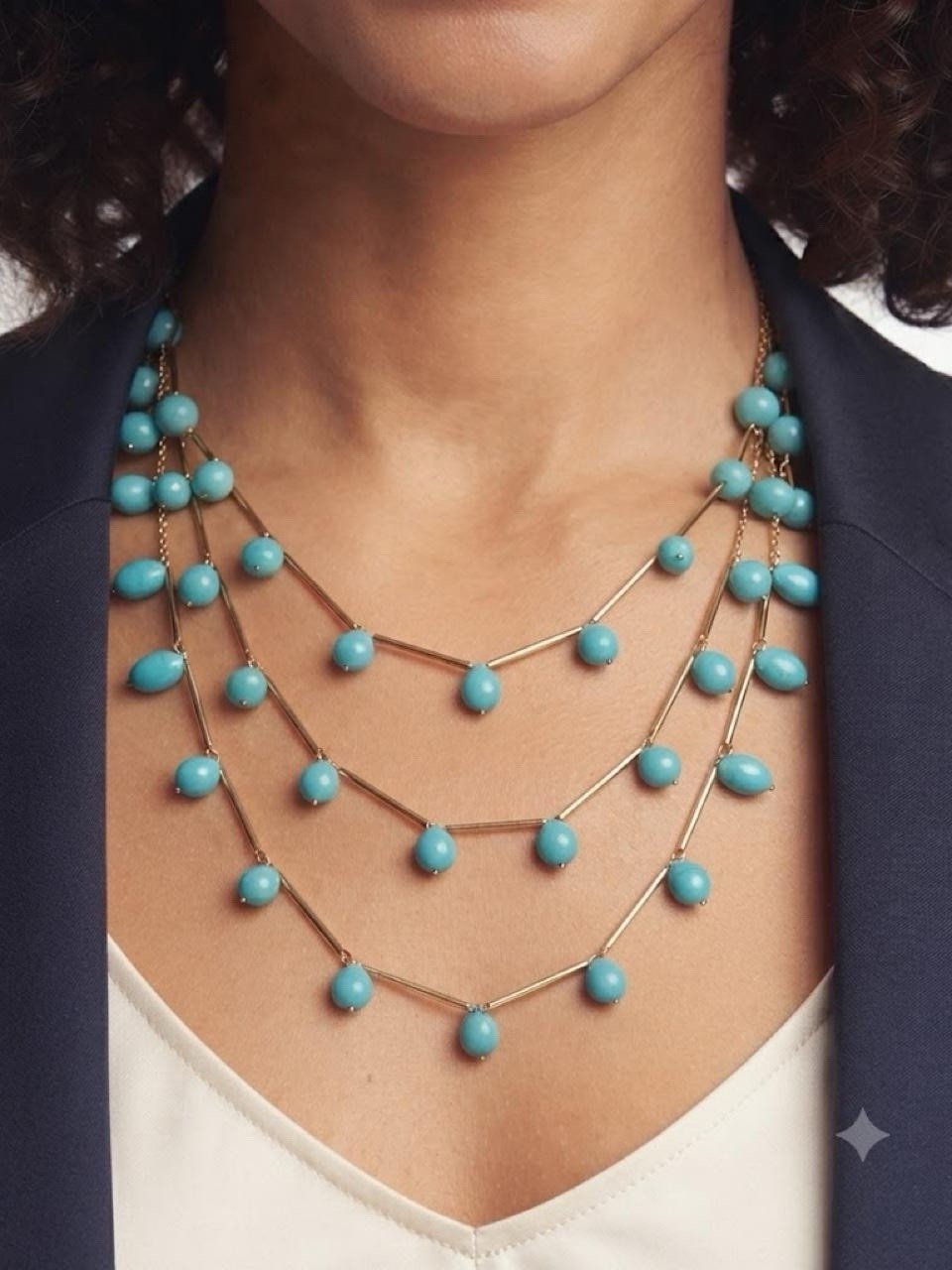 Vintage Multi-strand Bib Necklace From The Mid-century Era
