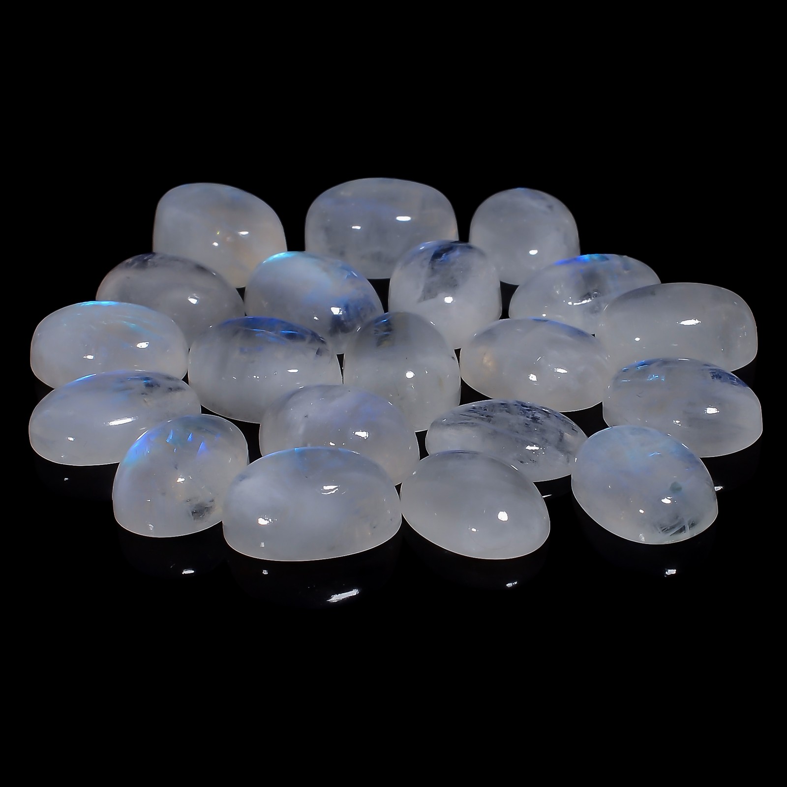 Natural Rainbow Moonstone Oval Cabochon Gemstone Lot 20 Ct 14X10X4 mm GCL-1