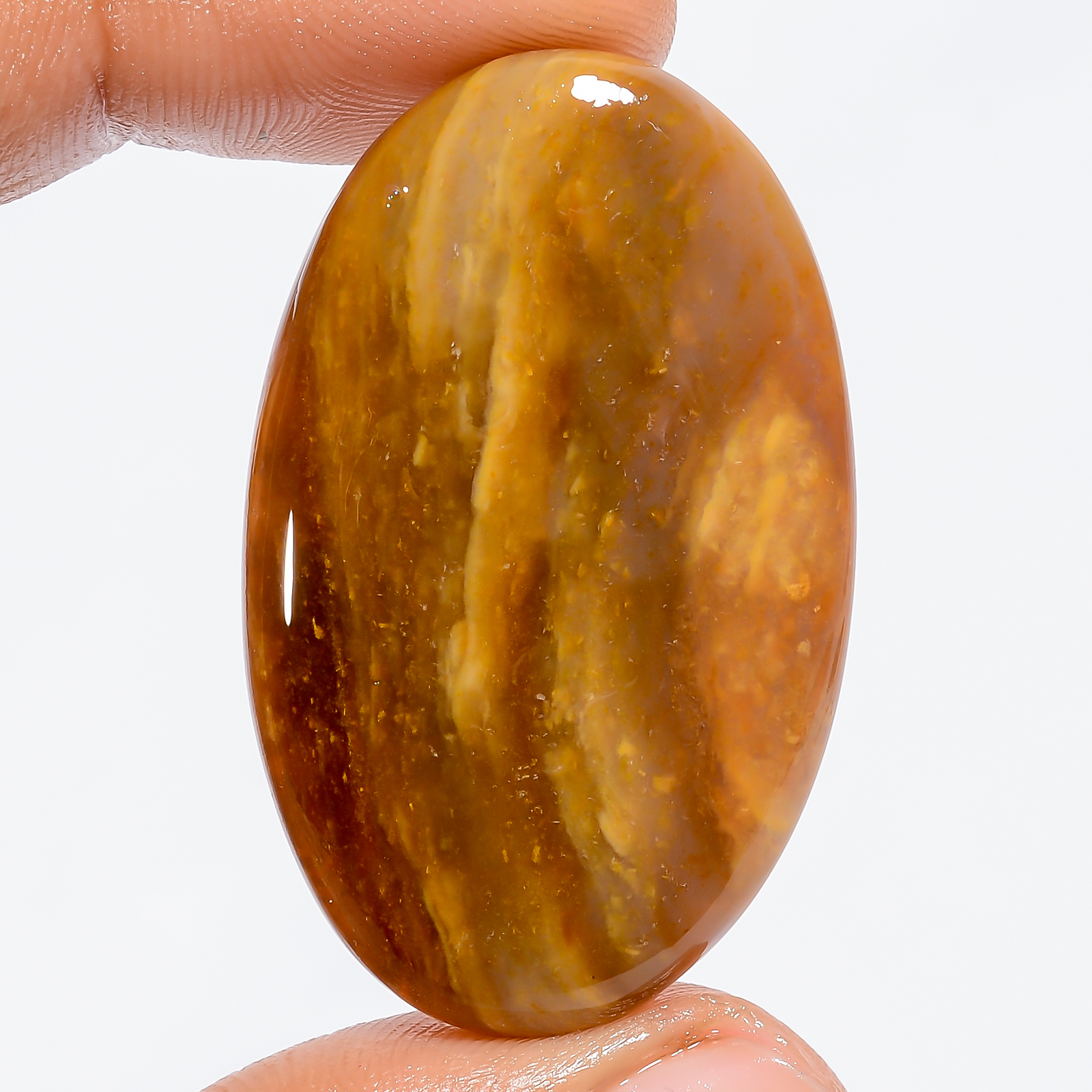 Natural Polka Dot Agate Oval Shape Cabochon Gemstone 48 Ct. 40X24X5 mm EE-50147