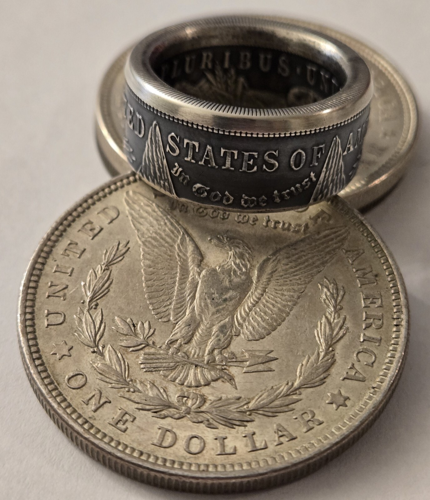 Morgan Silver Dollar Coin Ring 90% Coin Silver You Pick Sz. 8-13 MIRROR FINISH