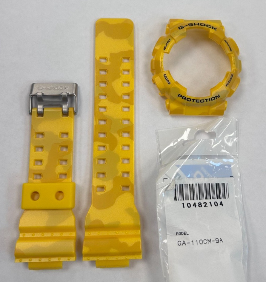 Casio G-SHOCK BAND GA-110CM-9A Rubber YELLOW STRAP AND BEZEL GA-110 GA-100