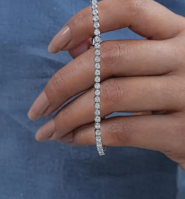 Best Quality Limited Sale !Round Natural Diamond Tennis Bracelet 14k White Gold