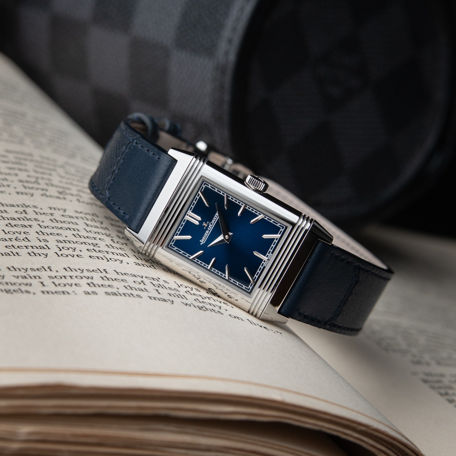 Jaeger-LeCoultre Reverso UNWORN 12/2025 Tribute Monoface Blue Dial Leather Watch