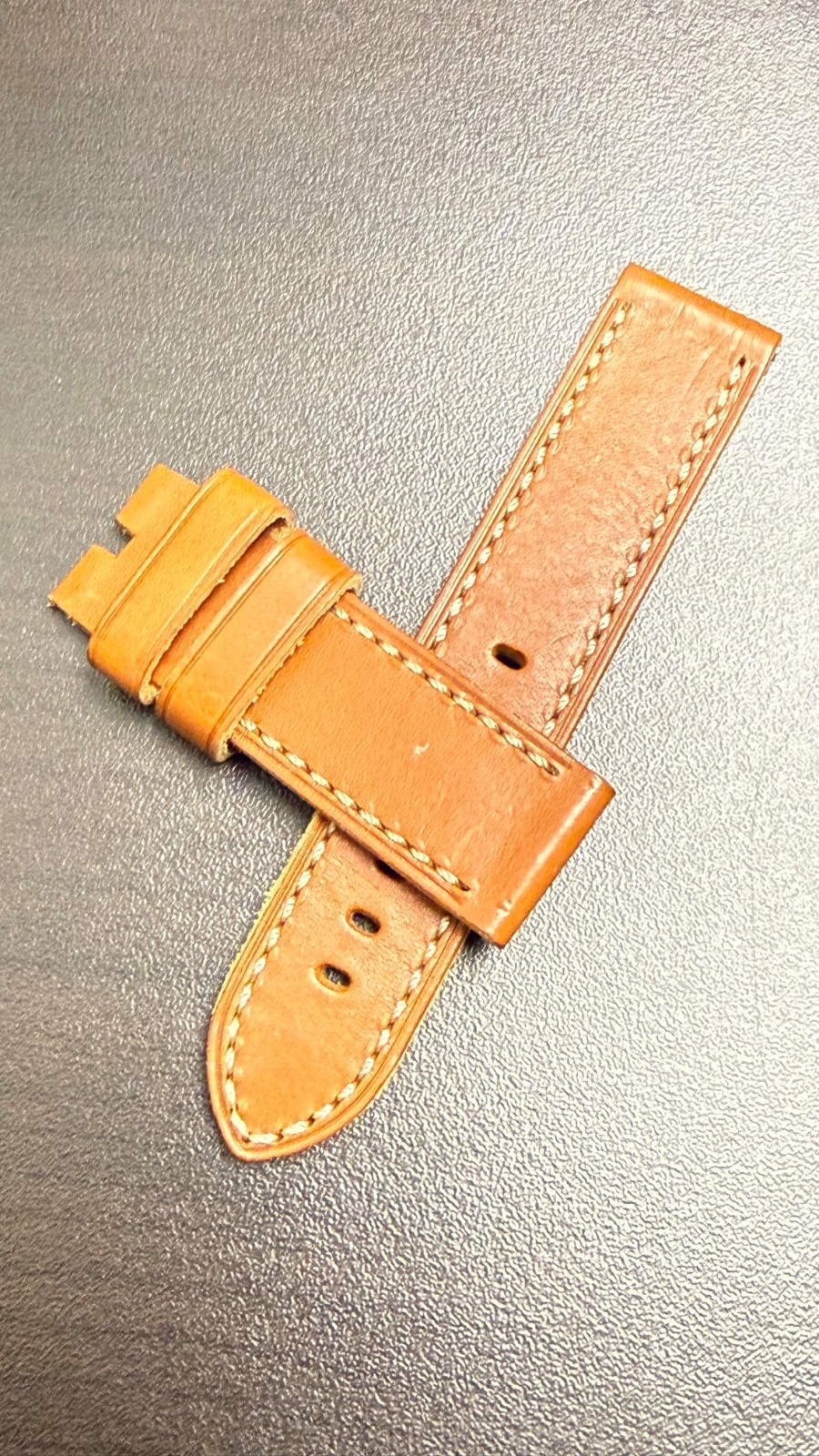 24mm Handmade Genuine Calf Leather Watch Band For Panerai Luminor – Brown