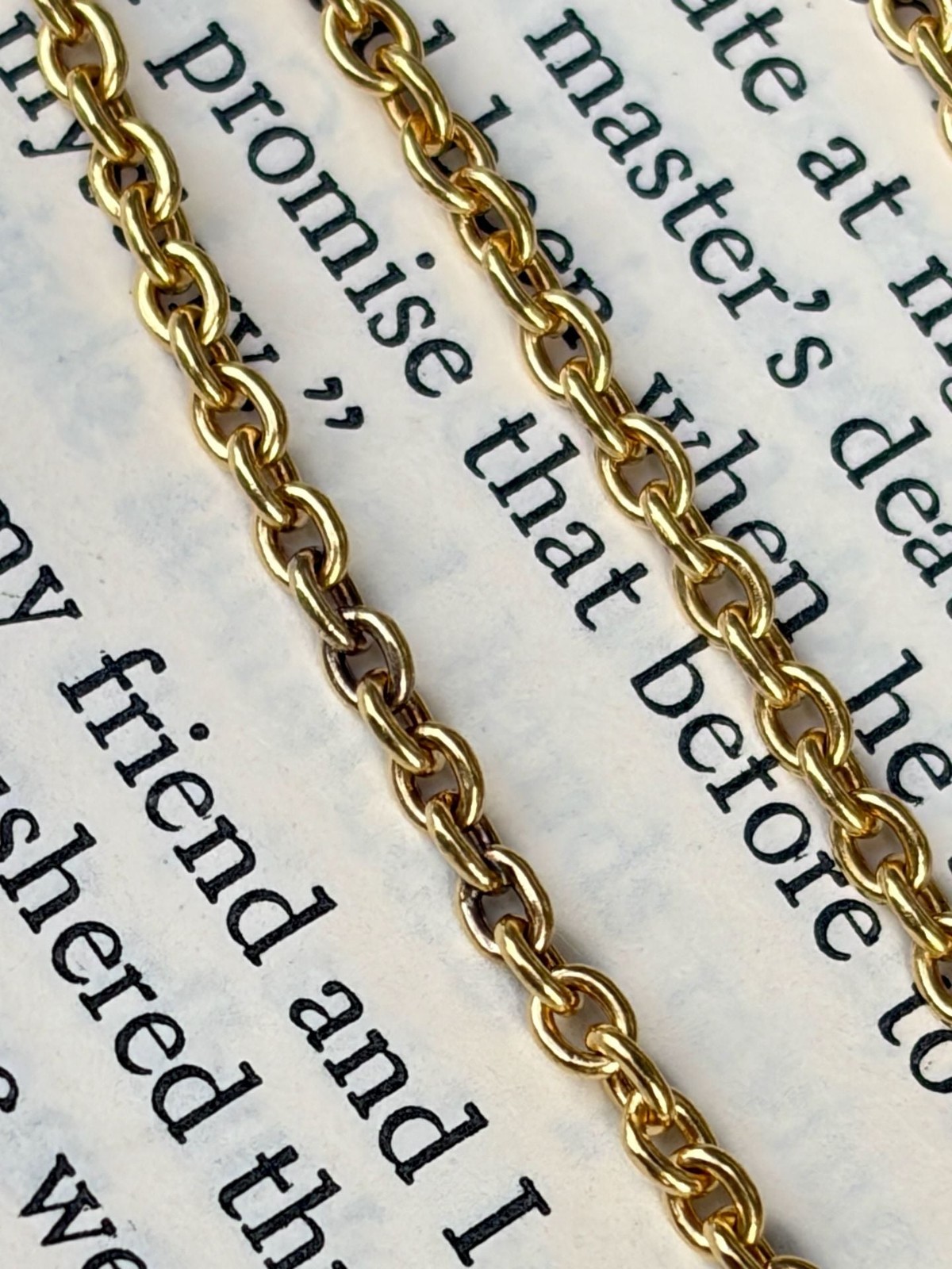14K Yellow Gold Vintage Long Cable chain