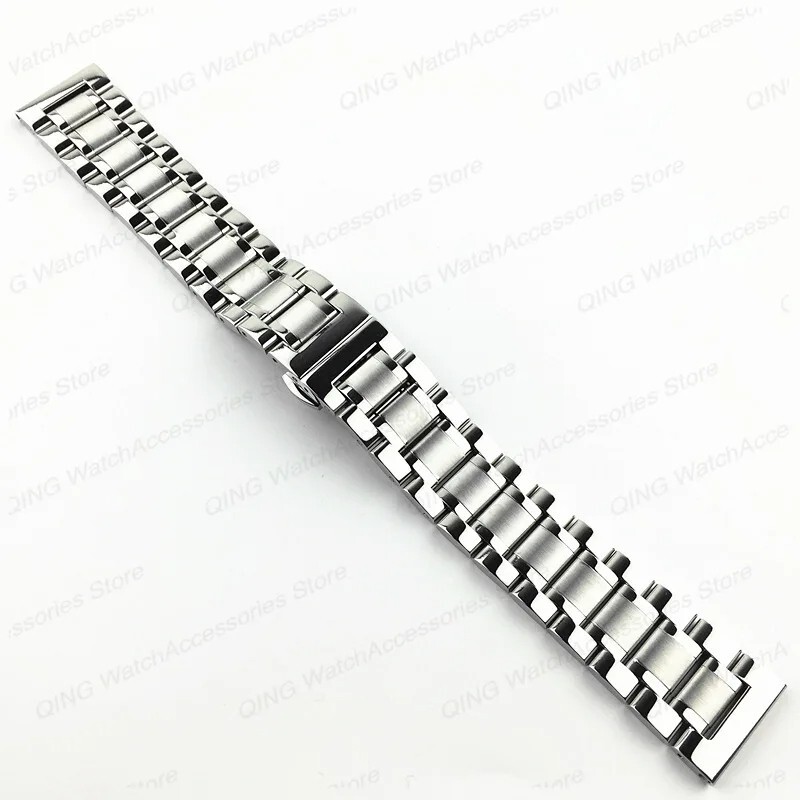 Solid Stainless Steel Watch Band for Tissot 18-24mm Flat End Butterfly Clasp
