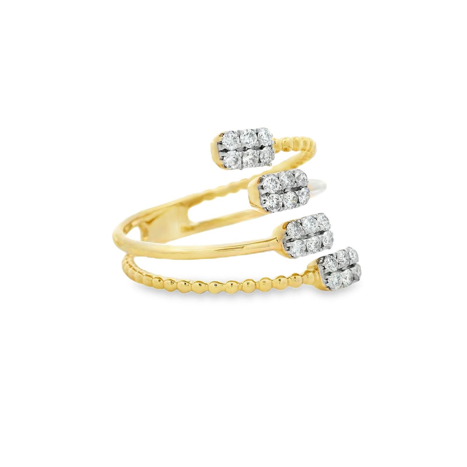 0.36ct Natural 24-Diamond Channel-Set Ring, 14k Yellow Gold, Size 7