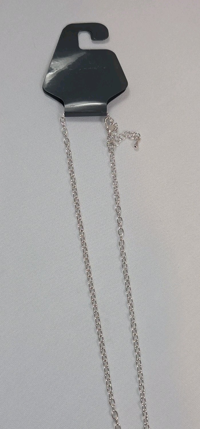 Dots Store Silver Tone California State Outline Spellout Statement Necklace NWT