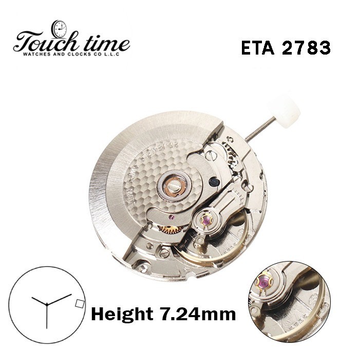 ETA 2783-Automatic Movement-White Date Disk At 3-Horizontal-H:7.24mm-3 Hands