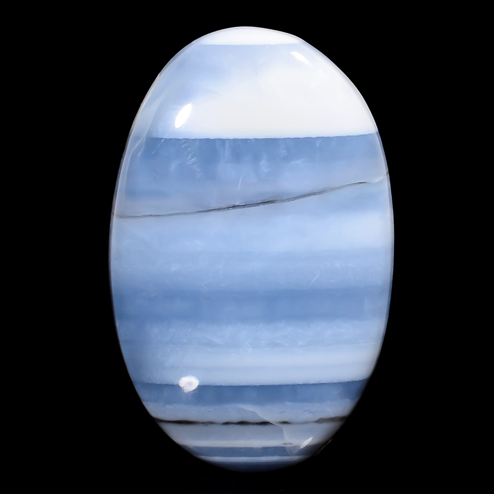 Natural Owyhee Blue Opal Oval 45Ct Loose Gemstone 37X24X7mm Handmade Jewelry