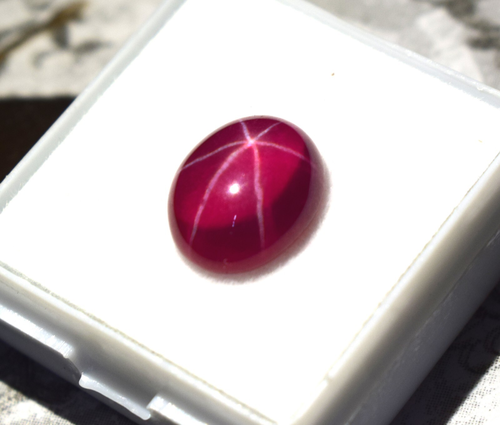 Certified Oval Cabochon 5.75 Ct Natural 6 Rays Red Star Ruby Loose Gemstone