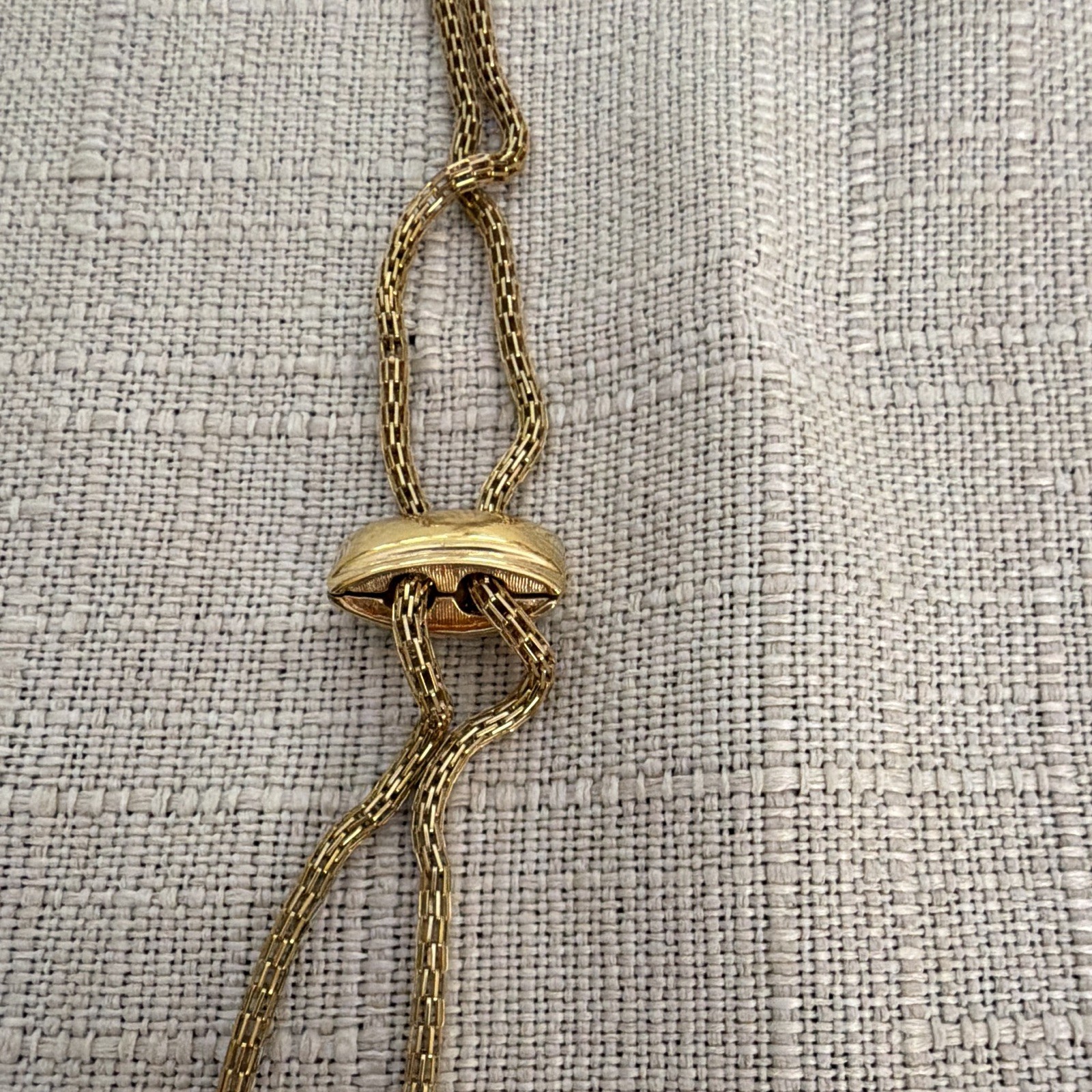 Gold Tone Yellow Gold Plated Adjustable Bolo Snake Chain Multicolor Crystal