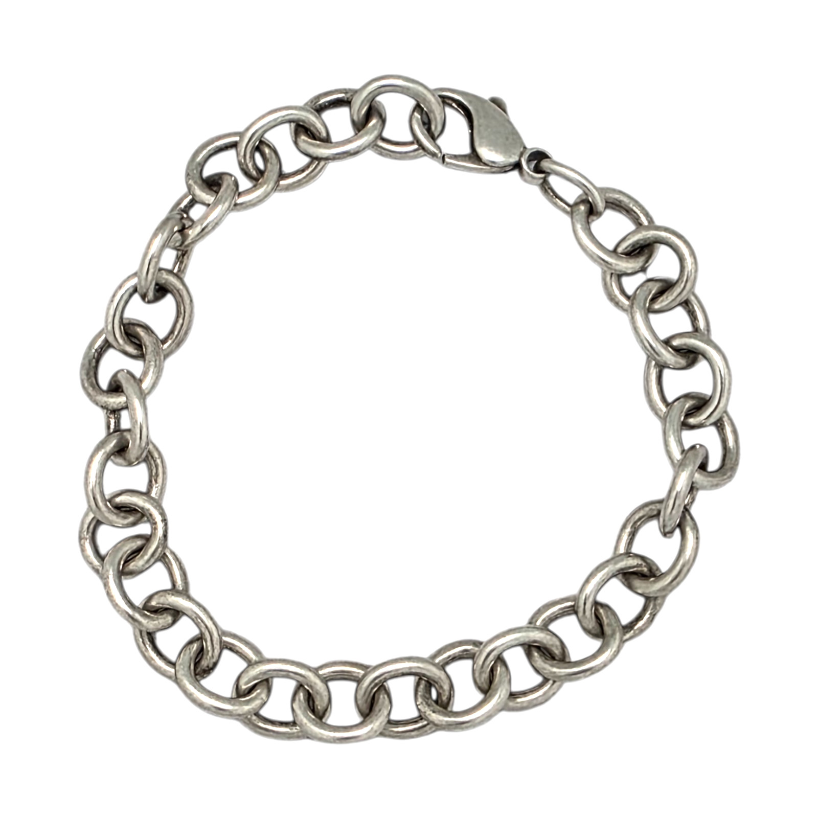 James Avery Heavy Sterling Silver Classic Cable 7 1/2″ Charm Bracelet 29gr #1968