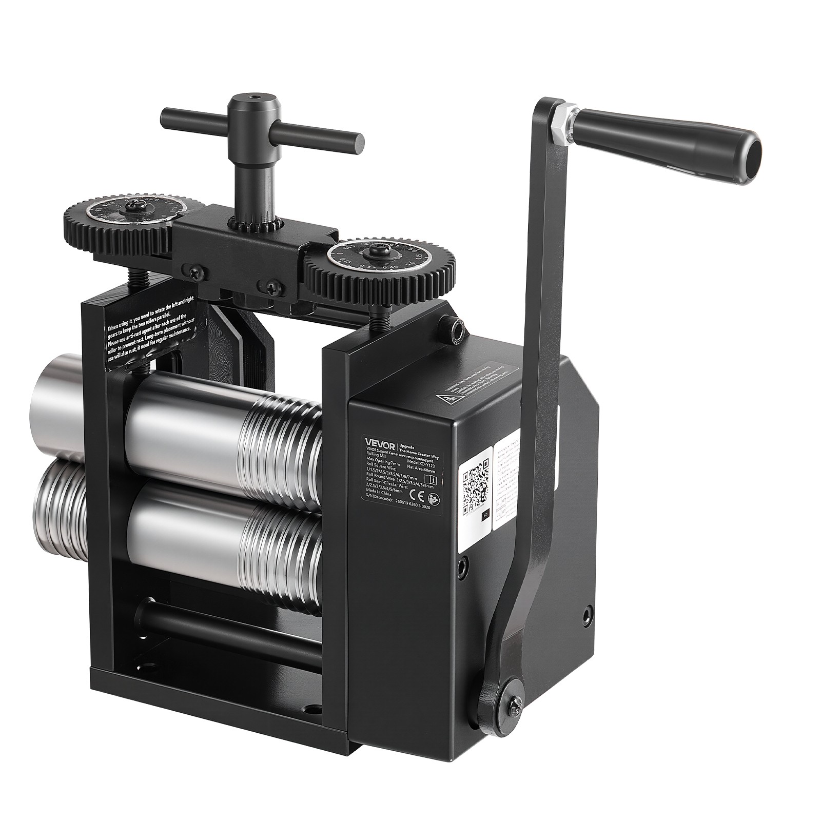 VEVOR Rolling Mill Jewelry Roller Mill 4-in-1 Round Flat Square and Half-Round