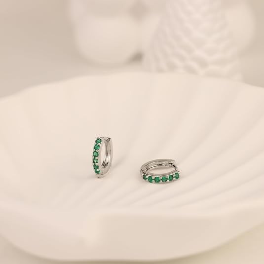 3Pairs Earrings Set for Women Silver Moon Star CZ Butterfly Green Dainty Studs