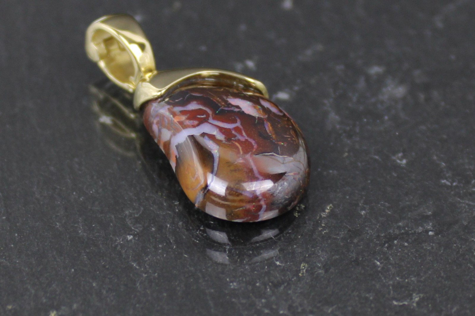 Opalanhänger, 375er Gelbgold, 9 Karat, Yowah Opal, Australien