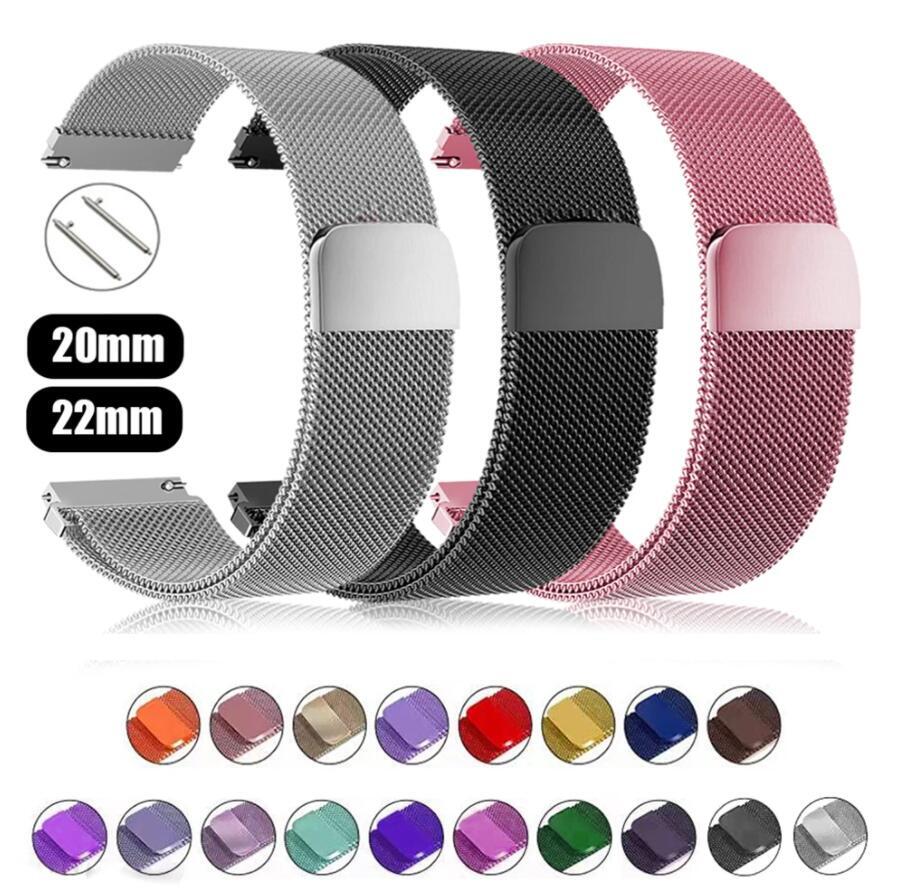 18/20/22mm Magnetic Milanese Watch Band Universal Steel Loop Smart Wrist Strap