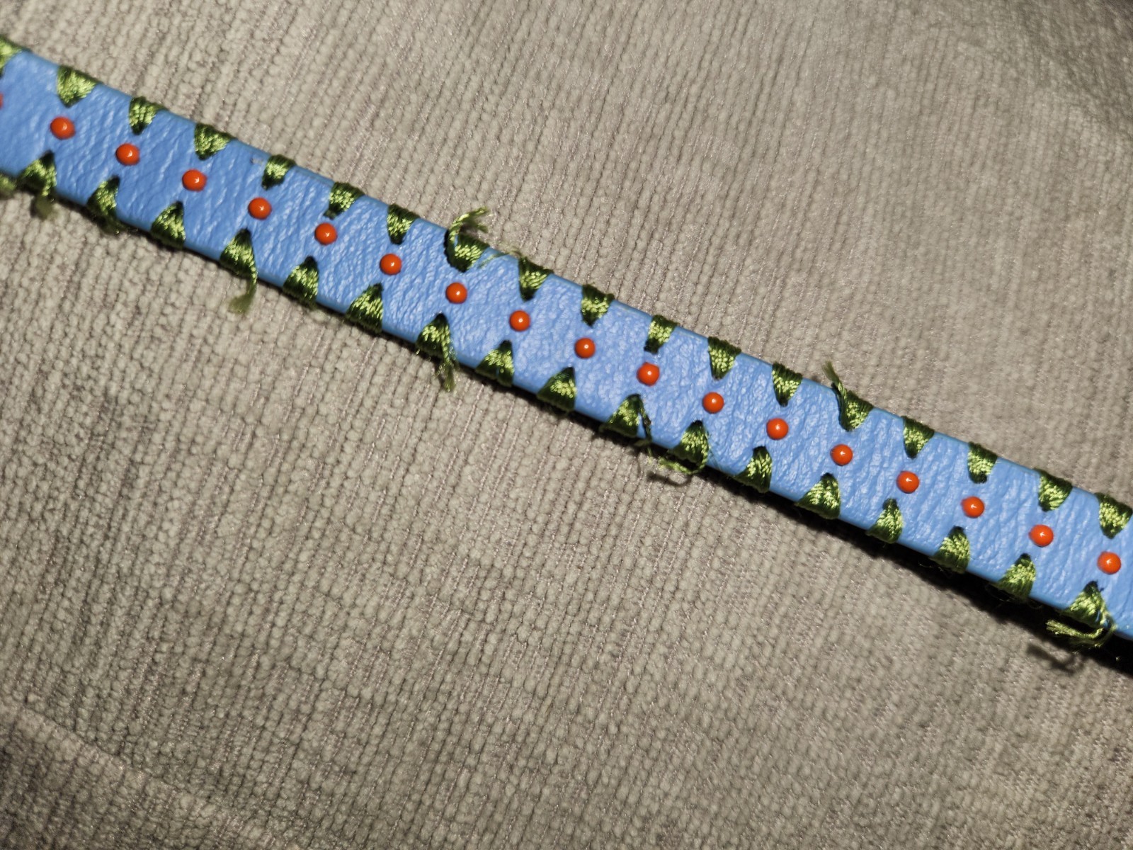 Tory Burch Orange Blue Leather Woven Logo Wrap Bracelet Belt Look Design