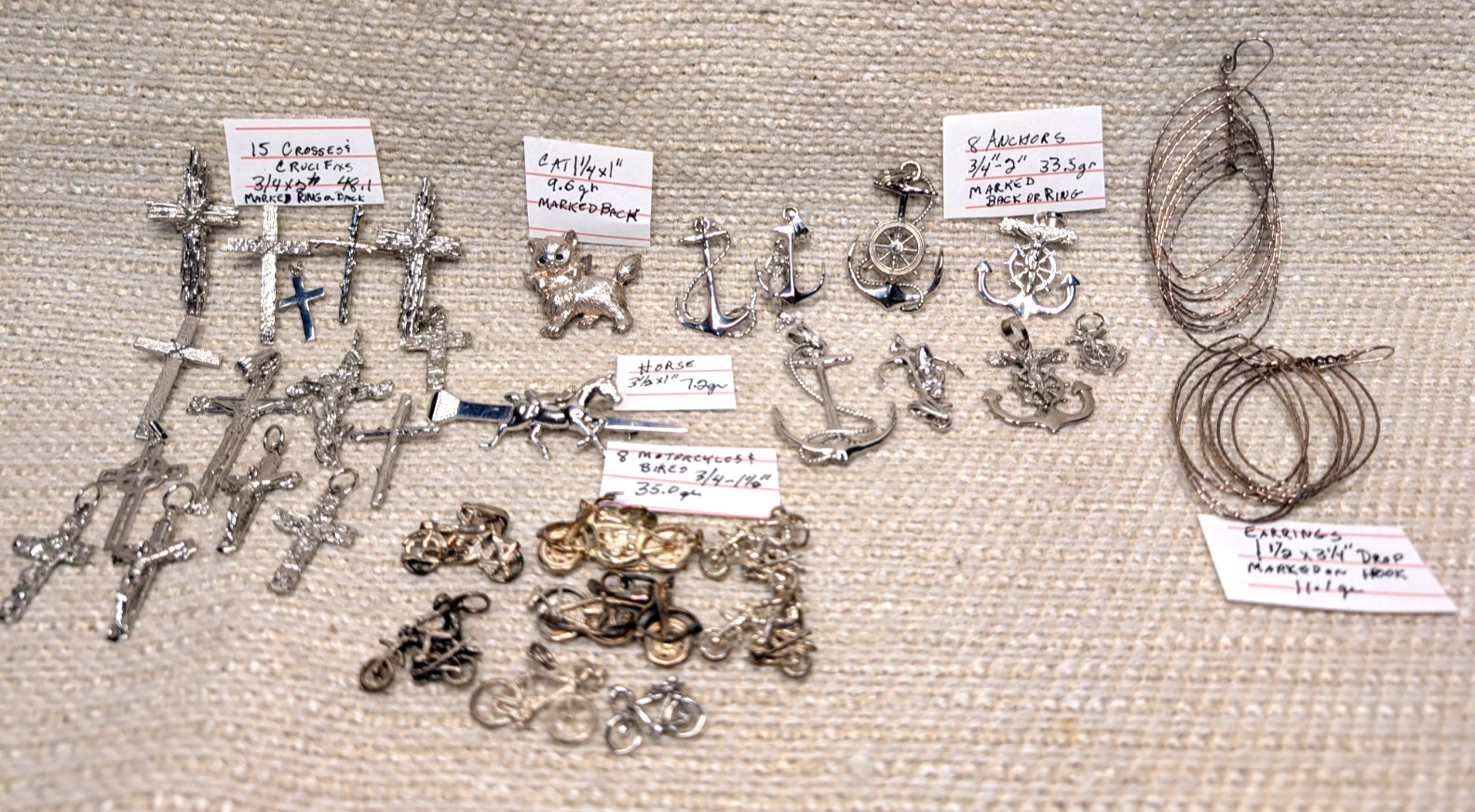 Lot of 34 Brand New Sterling Jewelry List in Pics 144.5gr 260107