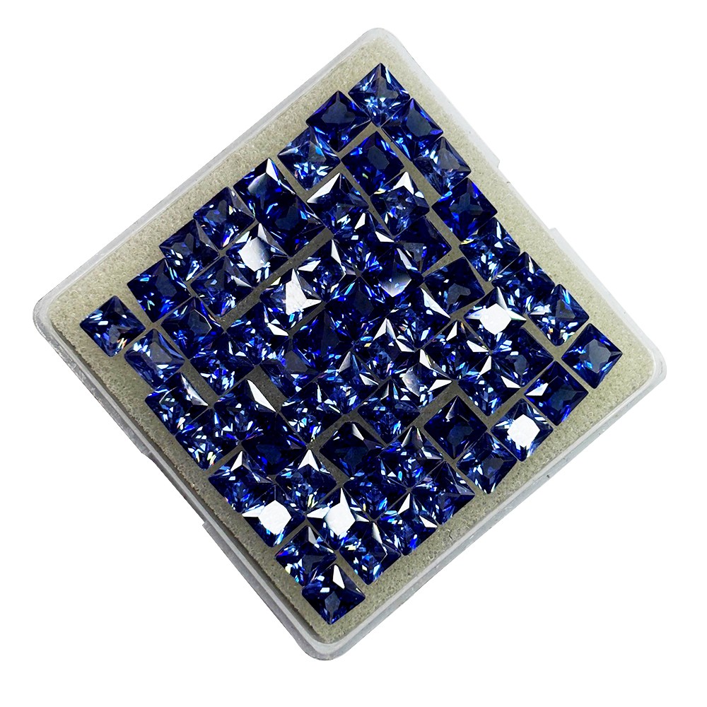 12.00 Ct Square Cut Natural Blue Sapphire Certified Loose Gemstone 5×5 mm Lot