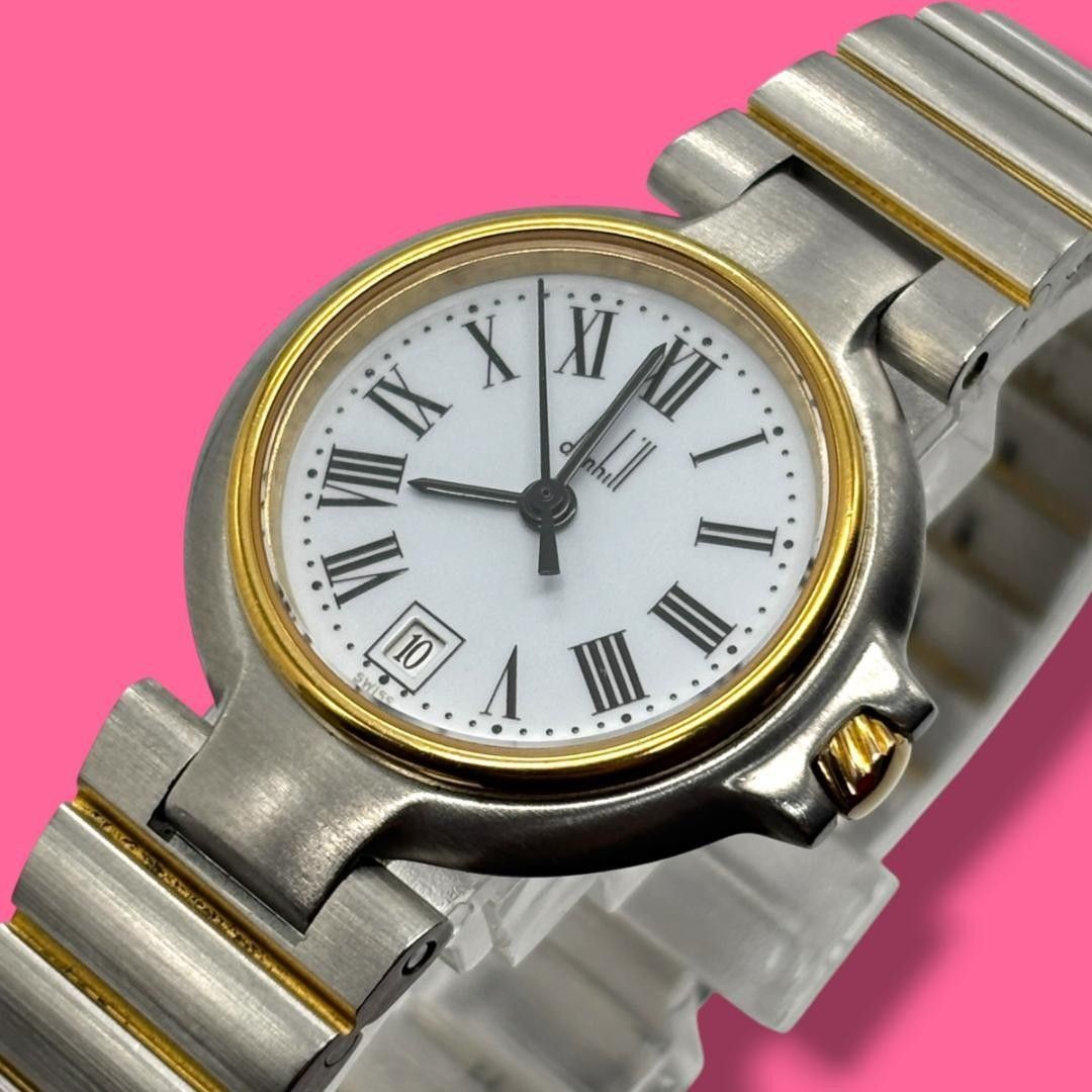 Excellent Condition Working Item Dunhill Millennium Women’s Watch Roman Date Qua