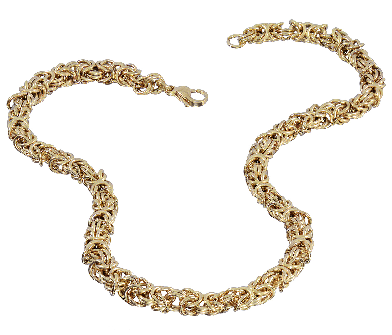 Stainless Steel Yellow 7MM Byzantine Necklace – 18″ Inch