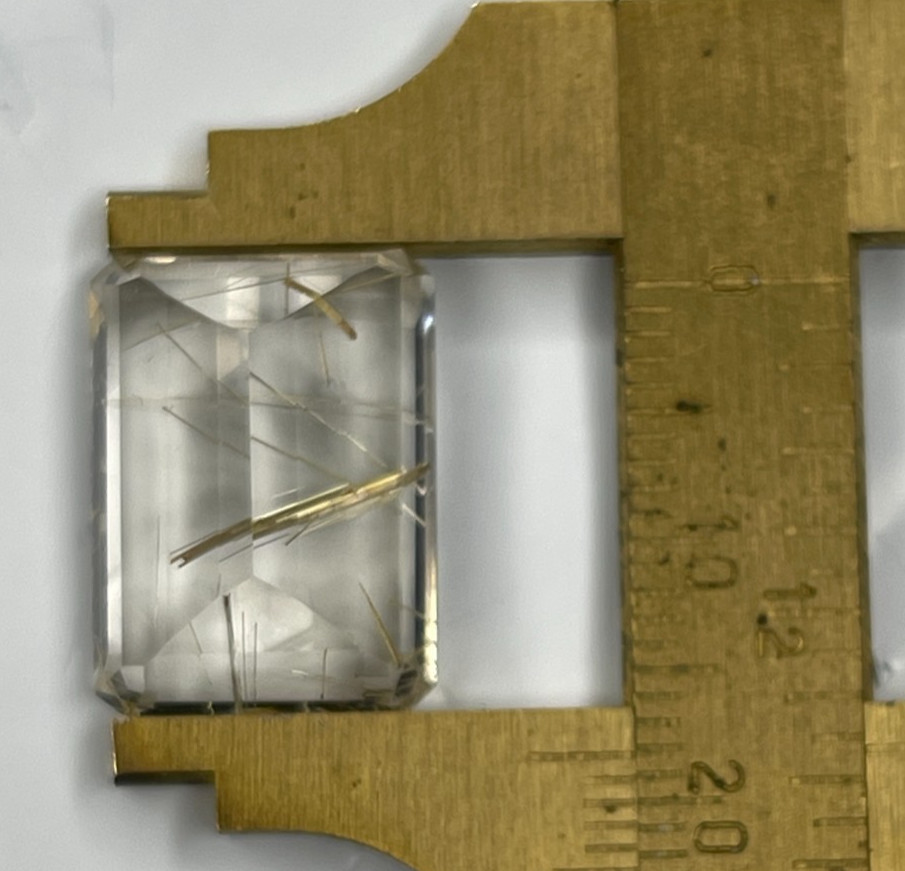 Natural Rutilated Quartz Rectangle 10x16mm Approx 10ct Golden Needles Loose Gem